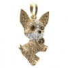 Chihuahua Anhänger Gold farbig mit Halskette Schmuck als Geschenk oder für Dich
