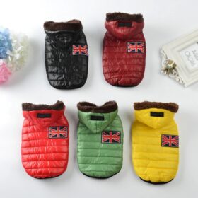 Moderne warme Hunde Jacke für kleinere Hunde mit Kapuze, trendige verschiedene Farben