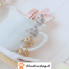 Hund / Dog Herz mit Pfote Silber oder Gold Ohr-Schmuck / Ohrring für Hundefreunde