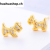 Ohrschmuck / Ohrring Hund / Welpe Silber oder Gold – Bild 5