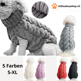 Warmer Hundepullover Rollkragen gestrickt für Hunde Katzen Welpen Mantel Outfit Weste 5 Farbe S-XL