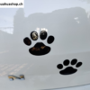 2 Auto Aufkleber Design Pfote 3D Tier Hund Katze Bär Fußabdruck Aufkleber Auto Aufkleber Silber oder Schwarz