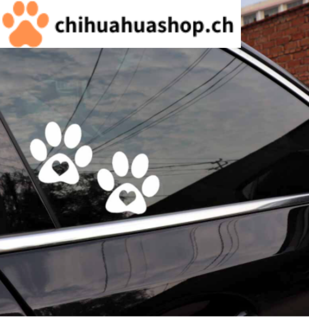 I Love My Chihuahua Hund Pfote Form Auto Magnete Pink Zeichnen Pfoten 
