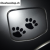 2 Auto Aufkleber Design Pfote 3D Tier Hund Katze Bär Fußabdruck Aufkleber Auto Aufkleber Silber oder Schwarz