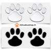 2 Auto Aufkleber Design Pfote 3D Tier Hund Katze Bär Fußabdruck Aufkleber Auto Aufkleber Silber oder Schwarz