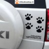 4 Stück Hunde / Katzen Pfoten , dog cat footprint PVC Aufkleber für Auto Abziehbilder Stossstange Windschutzscheibe Spiegel Kühlschrank Wand