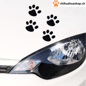 4 Stück Hunde / Katzen Pfoten , dog cat footprint PVC Aufkleber für Auto Abziehbilder Stossstange Windschutzscheibe Spiegel Kühlschrank Wand