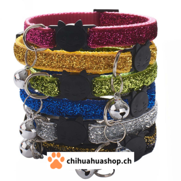 Halsband für kleine Hunde oder Katzen Modell Katzen mit Glöckchen (abnehmbar)