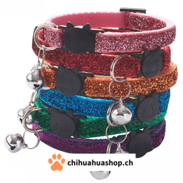 Halsband für kleine Hunde oder Katzen Modell Katzen mit Glöckchen (abnehmbar)