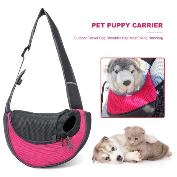 Neue atmungsaktive Hundetrage Outdoor Travel Hundetasche Umhängetasche Sling Pet Travel Katze Welpen Tasche Blau oder Pink