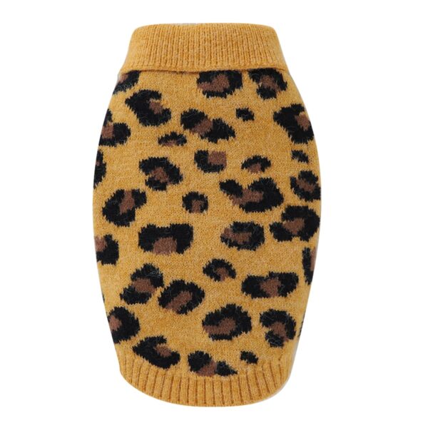 Leopardenmuster Hundepullover Haustier Strickwaren Welpe Warme Kleidung Street Wear, Home Wear