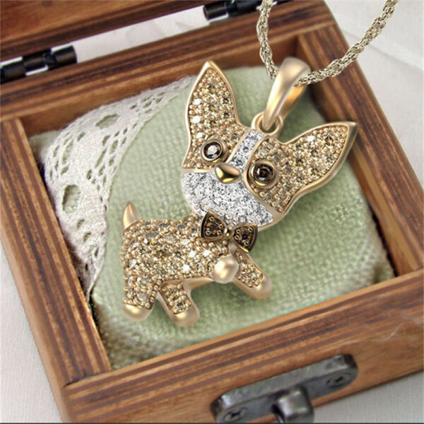 Chihuahua Anhänger Gold farbig mit Halskette Schmuck als Geschenk oder für Dich