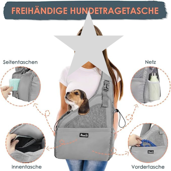 Tasche mit Schulterschlaufe, Grösse bis 3kg oder bis 6kg, Farbe Grau