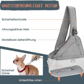 Tasche mit Schulterschlaufe, Grösse bis 3kg oder bis 6kg, Farbe Grau